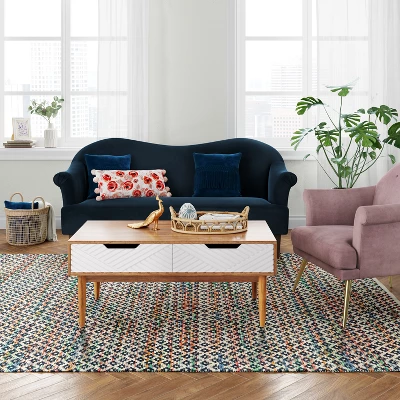 7'x10' Striped Diamond Woven Area Rug Blue - Opalhouse™ 7'x10' Striped Diamond Woven Area Rug Blue - Opalhouse™ -Opalhouse GUEST 016d5655 e926 4cd3 a4d2 6c6da09db888