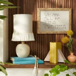 Small Table Lamp With Fringe Shade Off-White (Includes LED Light Bulb) - Opalhouse™ Designed With Jungalow™ -Opalhouse GUEST 05a08f4f 1d12 4a8a a23a 1d156ad62d46