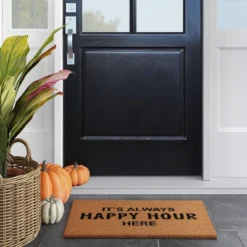 Opalhouse 30 1'6"x2'6" It's Always Happy Hour Here Doormat Black - Opalhouseâ„¢
