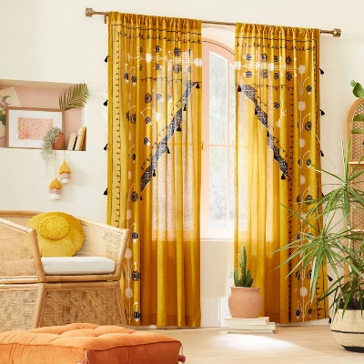 2pk Light Filtering Doorway Embroidery Window Curtain Panels Gold - Opalhouse™ designed with Jungalow™ 2pk Light Filtering Doorway Embroidery Window Curtain Panels Gold - Opalhouse™ Designed With Jungalow™ -Opalhouse GUEST 2030c029 c573 4efb bc23 d3f6545698fa