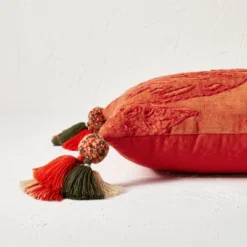 14"x20" Oblong Embroidered Leaf Pattern Accent Pillow Rust - Opalhouse™ Designed With Jungalow™ -Opalhouse GUEST 3567aa61 f825 42cd a719 050193c555bb