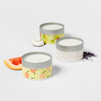 12.15oz Tin Gift Set Silver with Embossed Yellow Candle - Opalhouse™ 12.15oz Tin Gift Set Silver With Embossed Yellow Candle - Opalhouse™ -Opalhouse GUEST 529801b8 1c88 4603 8045 98c75508eab0