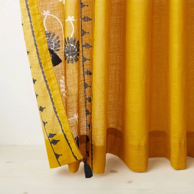 2pk Light Filtering Doorway Embroidery Window Curtain Panels Gold - Opalhouse™ designed with Jungalow™ 2pk Light Filtering Doorway Embroidery Window Curtain Panels Gold - Opalhouse™ Designed With Jungalow™ -Opalhouse GUEST 57e358d9 18e4 415c 8a09 529480ac3c40