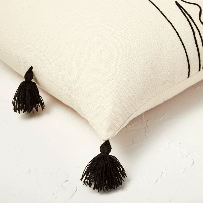 Oversized Oblong Embroidered Decorative Throw Pillow Natural/Black - Opalhouse™ designed with Jungalow™ Oversized Oblong Embroidered Decorative Throw Pillow Natural/Black - Opalhouse™ Designed With Jungalow™ -Opalhouse GUEST 63ced912 1150 4389 99f0 7260d11d50a0