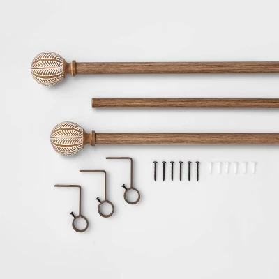 Carved Light Woodtone Ball Curtain Rod Natural - Opalhouse™ Carved Light Woodtone Ball Curtain Rod Natural - Opalhouse™ -Opalhouse GUEST acdec88a f68b 4979 b3ac 769ff9cad2d4