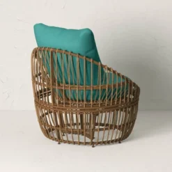 Topanga Club Chair With Ottoman - Blue/Brown - Opalhouse™ Designed With Jungalow™ 5 Topanga Club Chair With Ottoman - Blue/Brown - Opalhouse™ Designed With Jungalow™ -Opalhouse GUEST db6f5d67 275a 4bfa 9fae 3ff68f41b8d1