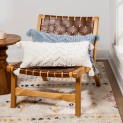 Oversize Embroidered Textured Lumbar Throw Pillow - Opalhouse™